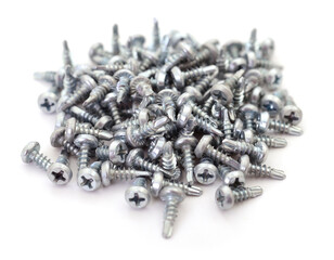 Heap of steel screws.