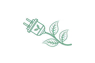 minimalist green power switch button icon