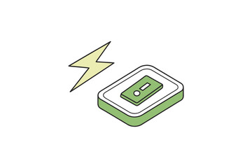 minimalist eco switch icon green energy