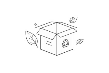 minimalist recycled cardboard box icon