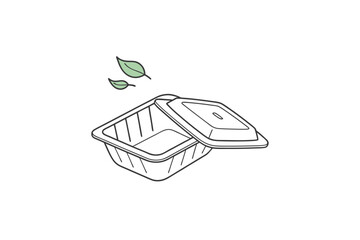 minimalist reusable food container icon