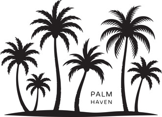 Silhouette of Palm Trees with 
