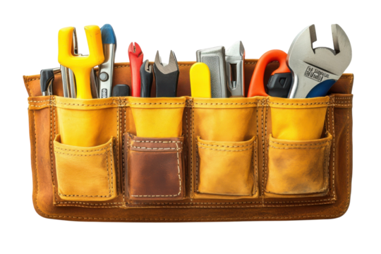 Craftsmanship Ready Leather Tool Belt with Essential Tools for Home Repair and Professional Projects - Powered by Adobe