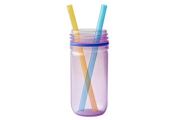 Two Straws in a Colorful Jar Drink Beverage Freshness Refreshment Thirst Hydration Simple Still