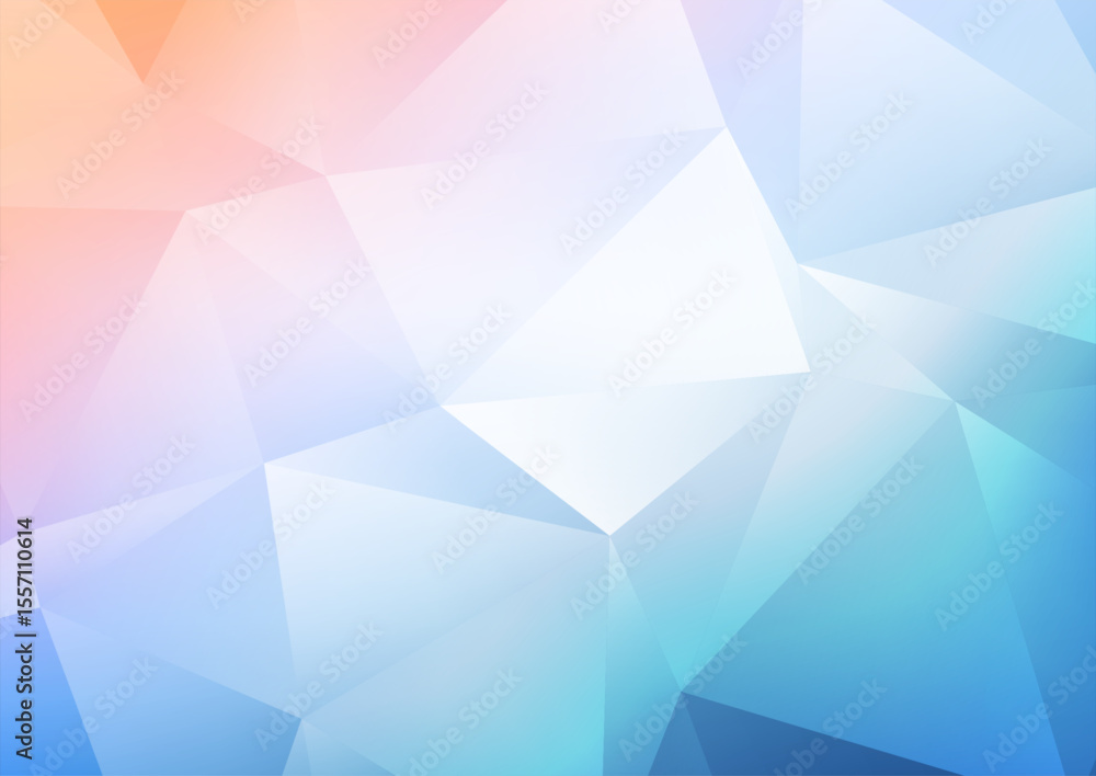 Poster soft pastel polygon background with abstract geometric low poly shapes – light gradient vector desig