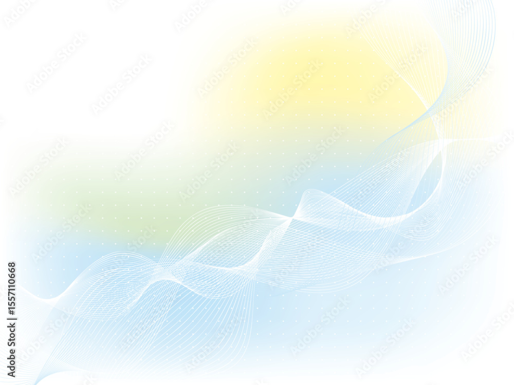 Poster abstract wavy lines background with light gradient and dotted pattern – modern flowing vector design