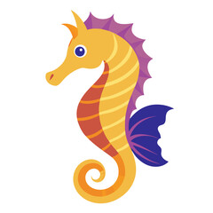 vector illustration of a sea horse