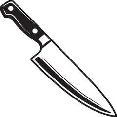 Chef knife vector illustration kitchen knife cooking knife butcher knife culinary knife sharp knife kitchen tool on transparent background silhouette