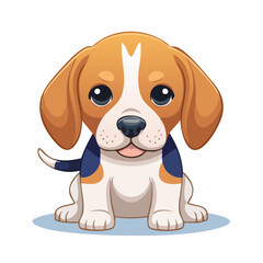 Adorable cartoon beagle pup, a charming canine graphic suitable for pet-related designs and children's product artwork.
