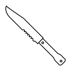 Knife icon vector. Hunting knife illustration sign. Military knife communication symbol. Cold weapon web icon set.