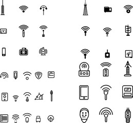 signal icons signal Wi-Fi network connectivity signal strength mobile signal communication wireless reception signal bars network signal radio signal connection network icon reception