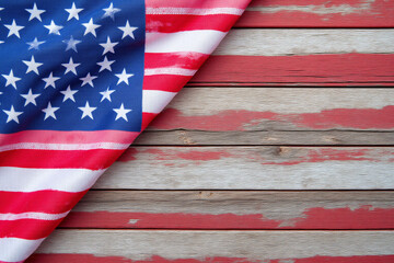 Obraz premium american flag on a wooden background3