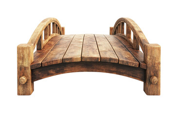Rustic wooden bridge arches naturally inviting path fantasy landscape detail craftsmanship timber