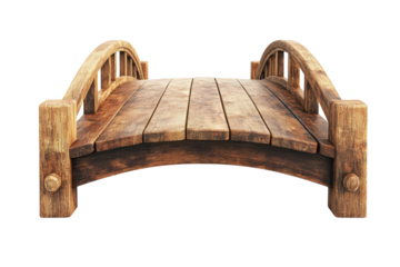 Rustic wooden bridge arches naturally inviting path fantasy landscape detail craftsmanship timber