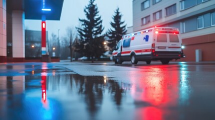 Emergency vehicle rainy day