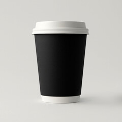 Black Coffee cup mockup Isolated on Grey Background