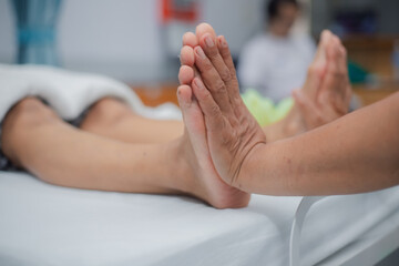 Acupuncture foot massage for hotel guests at the spa
