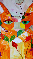Portrait art of a cat's face