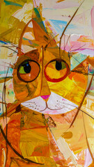 Portrait art of a cat's face