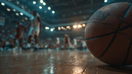 basketball on the court