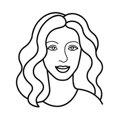 continuous line art of female face