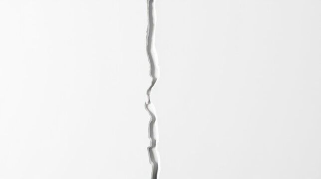 Abstract White Surface with a Central Vertical Crack A Study in Texture and Form