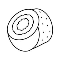 detailed sushi roll outline illustration