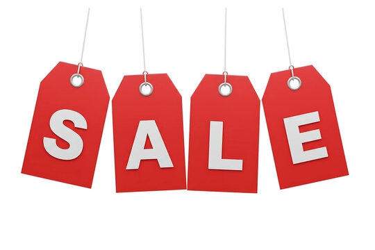 Red circular sale tag with dashed border frame and bold white 'SALE' text, on transparent background for creative marketing, social media, and ad campaigns