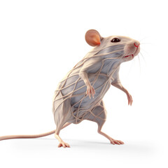 3d rendered illustration of a rats anatomy - the muscles transparent background
 