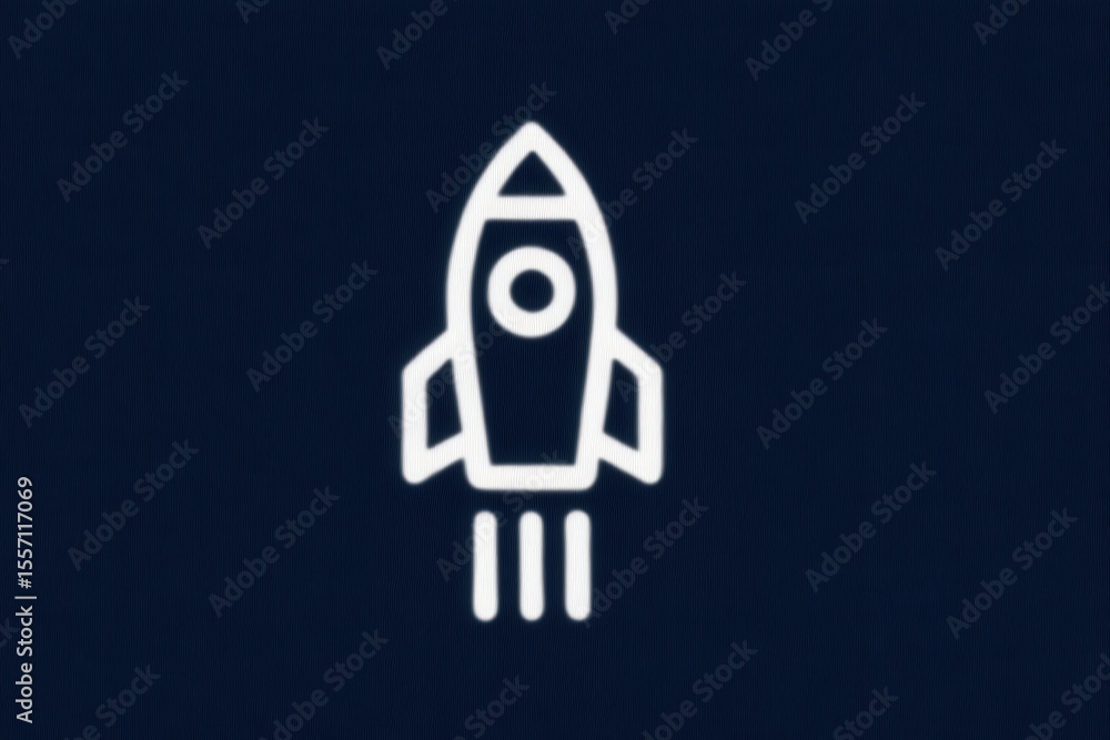 Aufkleber modern rocket icon displayed on a dark backdrop symbolizing innovation exploration and technological