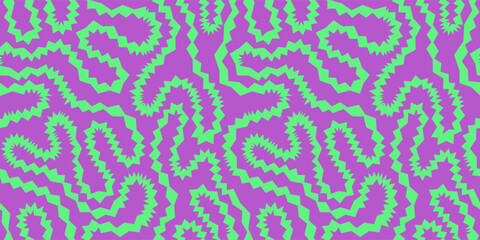 Seamless funky groovy abstract Halloween spiky background. Unusual trendy modern psychedelic maze creative repeat pattern. Uneven hand drawn zigzag continuous distorted doodle endless line, stripe.