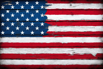 american flag painted on a wooden wall11