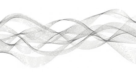 Fototapeta premium Abstract illustration of flowing, undulating, interconnected lines in shades of gray.