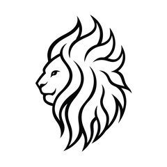 flaming lines shaping lion mane vector design