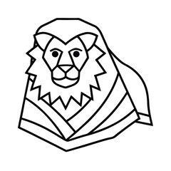 flaming lines shaping lion mane vector design