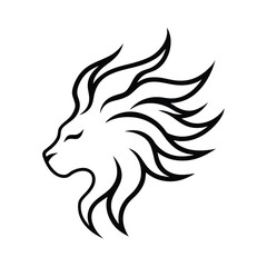 flaming lines shaping lion mane vector design