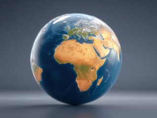Fototapeta premium Captivating globe with accurate geographical details showcasing diverse continents and oceans presented against a textured background emphasizing the intricate beauty of our planet's cartography