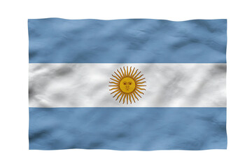 Argentina flag illustration with light blue and white horizontal stripes and a golden sun symbol, isolated on transparent background for national or sports-related designs.