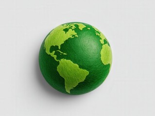 Explore the intricate balance of sustainability and preservation as the green globe symbolizing our planet rests against a stark background encapsulating environmental awareness and ecological