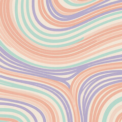 Fototapeta premium Abstract artwork featuring flowing, curved lines in pastel colors, creating a dynamic pattern.