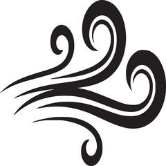 Wind swirl vector graphic design element illustration for decoration and creative projects isolated art on transparent background silhouette