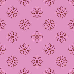 Seamless pattern with pink flowers