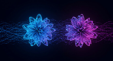 Obraz premium Abstract colorful shapes on dark background