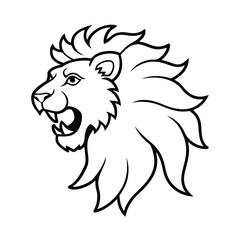 roaring lion with floral mane