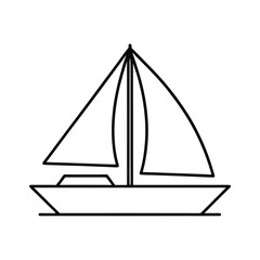 sailboat vector with sunset colors fill