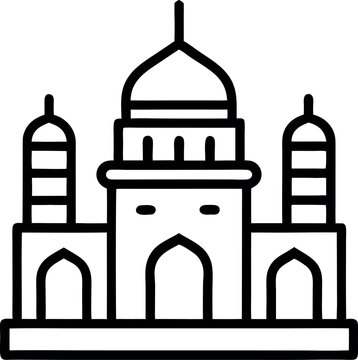 black mosque building icon clip art preview