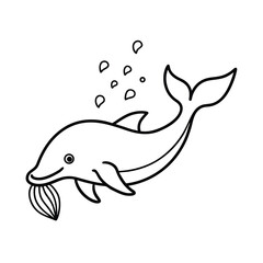 whale spray as swimming fish illustration
