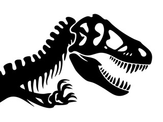 Tyrannosaurus rex t rex dinosaur skeleton fossil prehistoric jurassic period extinct animal drawing vector silhouette