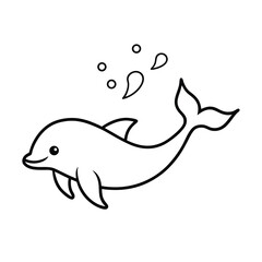 Obraz premium whale spray as swimming fish illustration