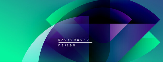 Abstract gradient shapes overlap, creating dynamic visual effect. Text reads background design within central area. Modern, vibrant composition.